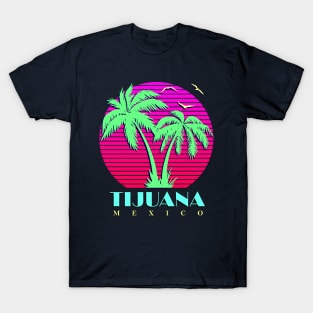 Tijuana Mexico Palm Trees Sunset T-Shirt